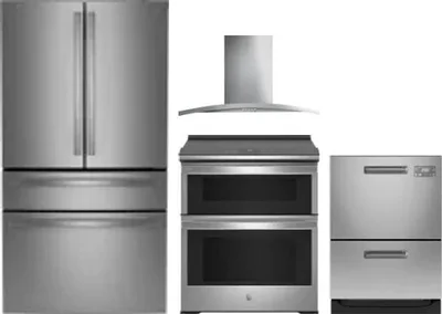 4 Piece Package Includes Refrigerator, Range, Hood And Dishwasher